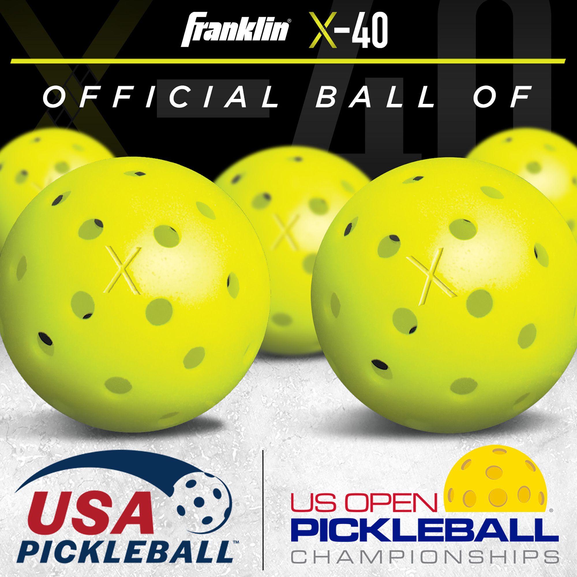  Franklin Sports Pickleball Paddle and Pickleball Starter Set -  Includes 2 Aluminum Pickleball Paddles and 2 Franklin X-40 Pickleballs -  USAPA Approved : Sports & Outdoors