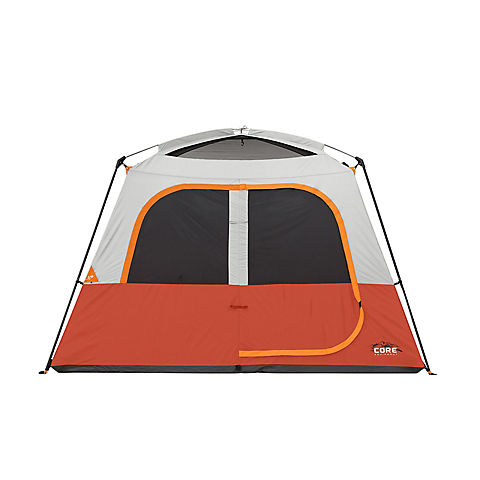 CORE 10' x 9' Straight Wall Cabin Tent for 6 Persons - Orange