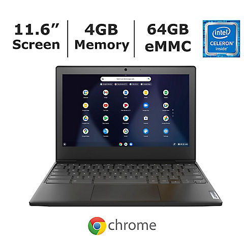 Lenovo 3 11.6" HD Display Chromebook, Intel Celeron N4020, 4GB RAM, 64GB eMMC