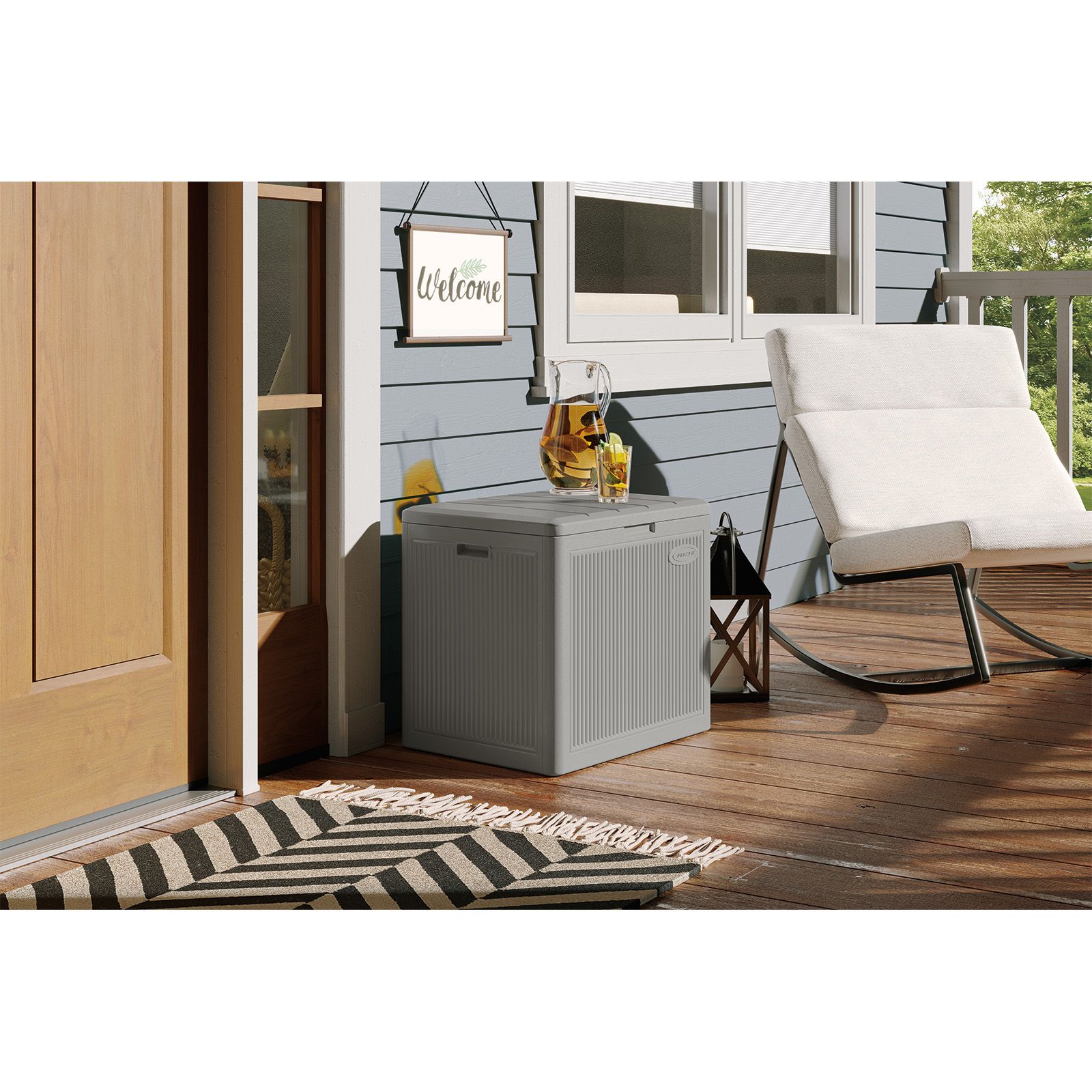 Suncast 22 gallon resin deck storage box discount seat