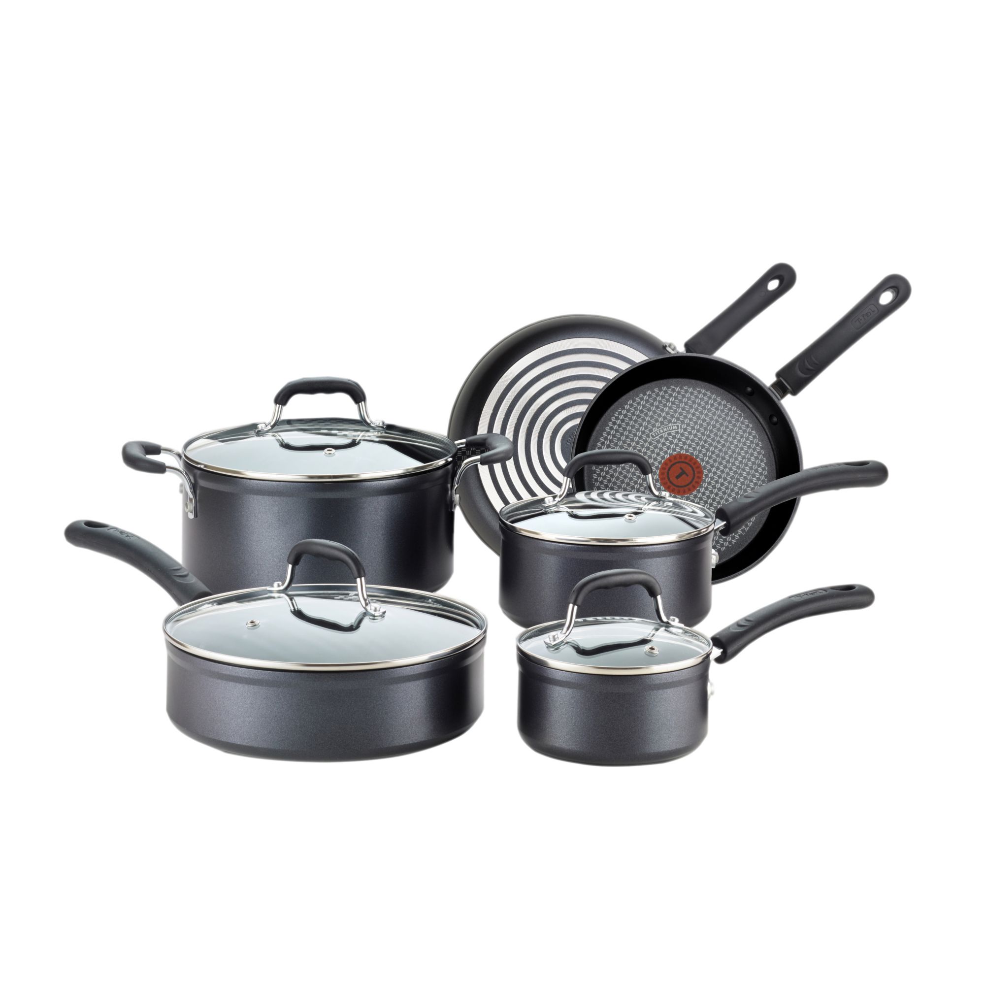 T-fal Simply Cook 12pc Nonstick Cookware Set - Black