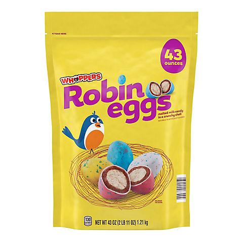 Whoppers Robin Eggs Easter Malted Milk Candy, 43 oz.