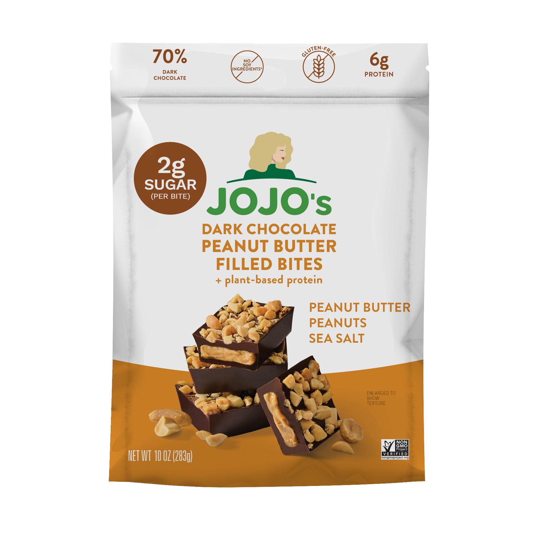 JOJO's Dark Chocolate Peanut Butter Filled Bites, 10 oz.