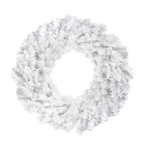Northlight 24" White Canadian Pine Artificial Christmas Wreath