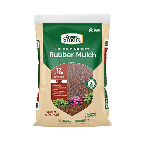 GroundSmart Rubber Mulch, 1.25 cu. ft. - Red