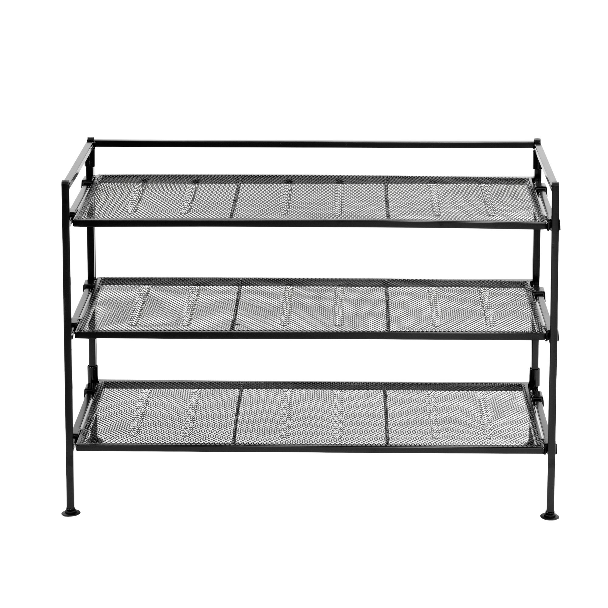 Black 4-Tier Wire Shoe Rack