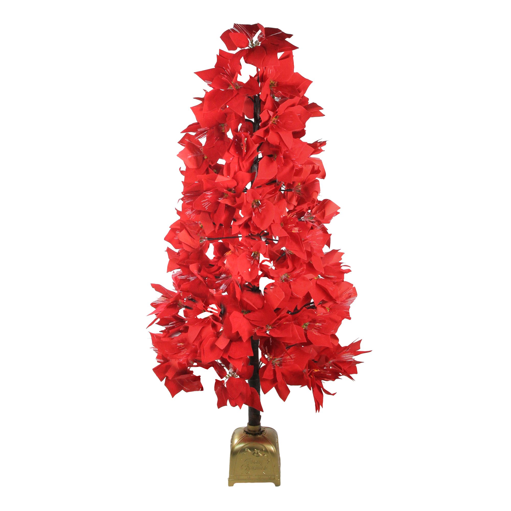Northlight 4' Pre-lit Red Poinsettia Christmas Tree