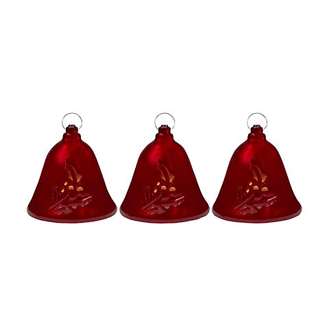 Northlight 6.5" Musical Lighted Red Bells, 3 pc.