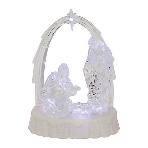 Northlight 7" Lighted Musical Icy Crystal Nativity Scene
