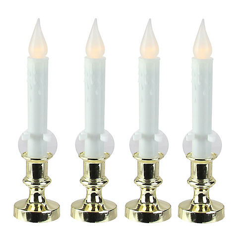 Northlight 8.5" 4-Pc. White and Gold Flickering LED Christmas Candle Lamp