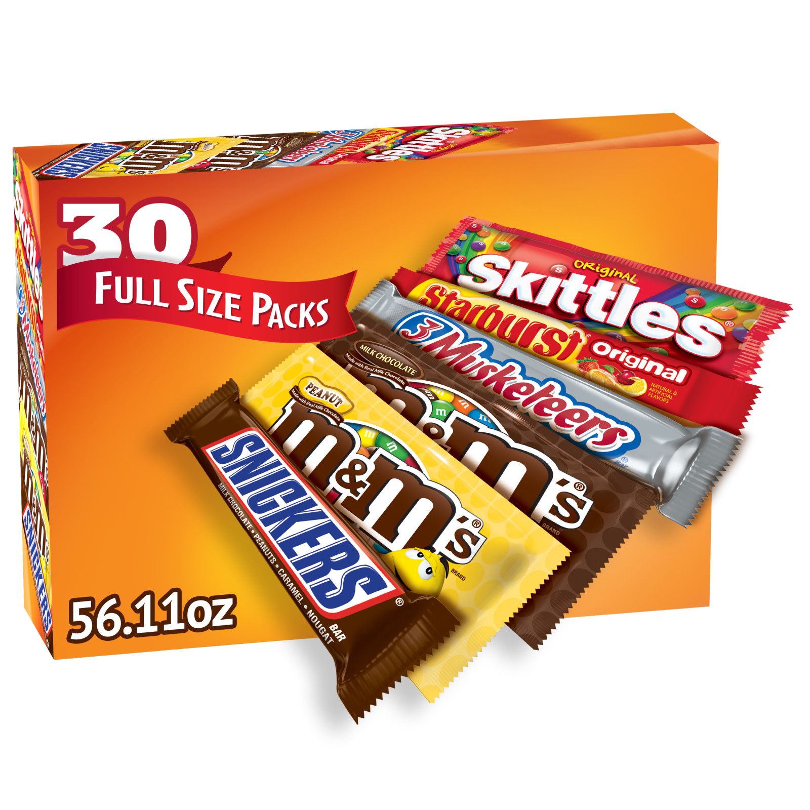 M&M's, Snickers and More Chocolate Candy Bars, Variety Pack, 30-count