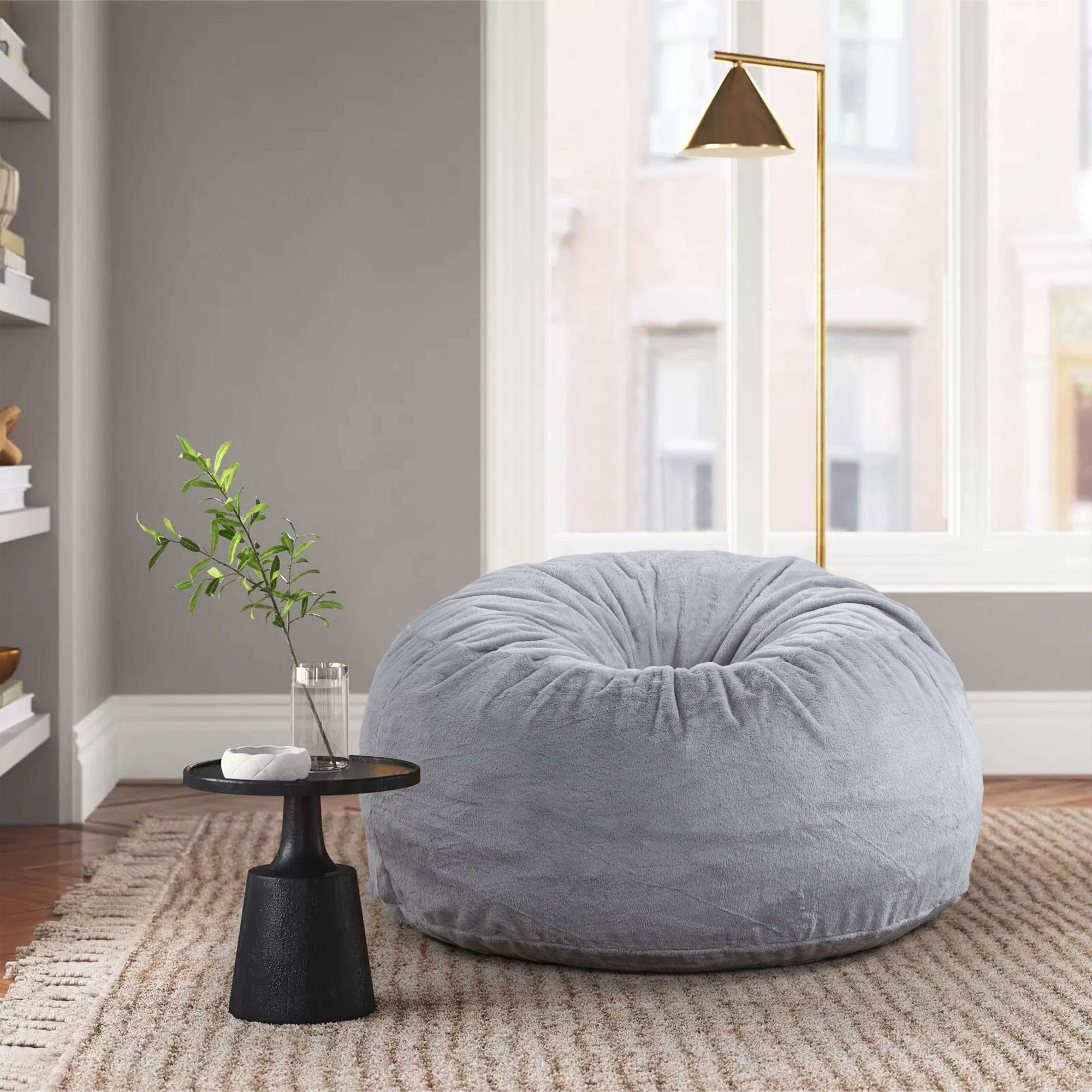 Bean Bag Chair With Ottoman, Cozy Beanbag Sofa With Memory Foam