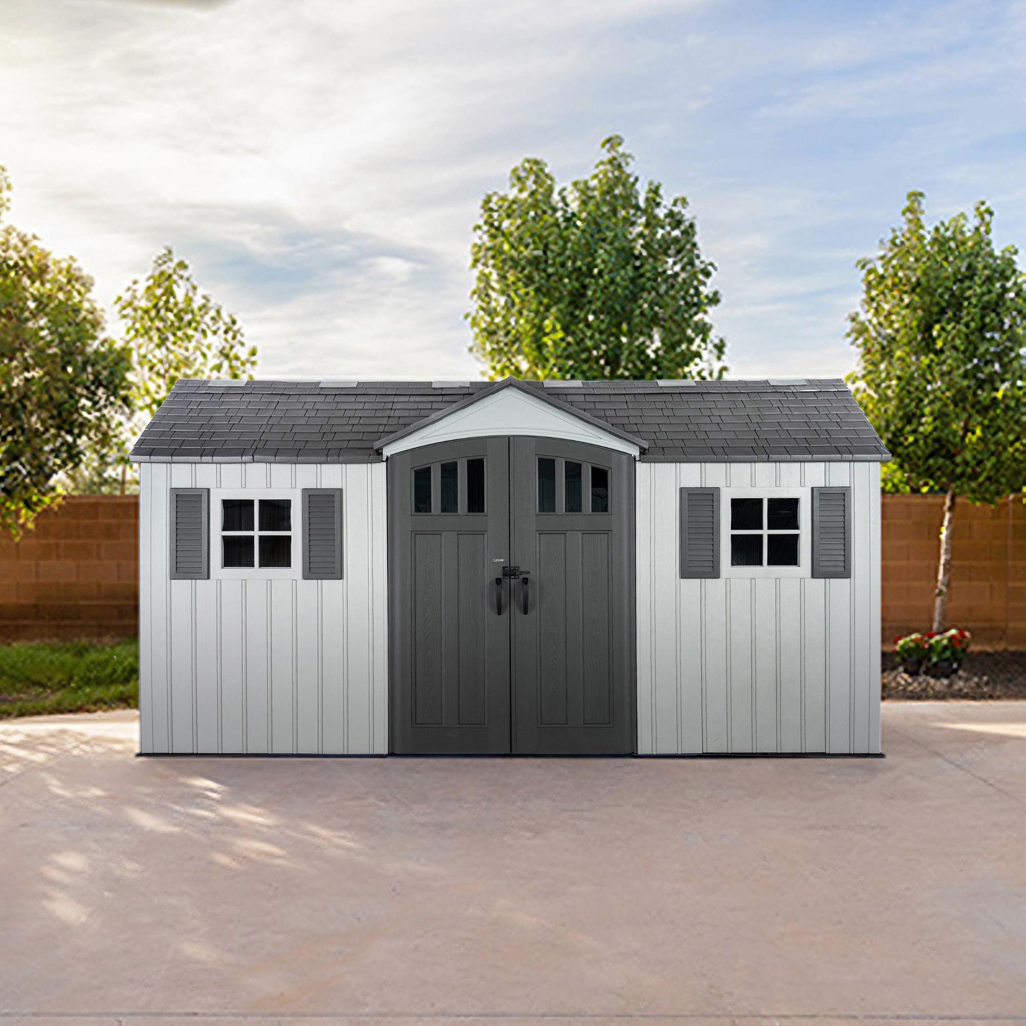 Lifetime Storage Shed: lifetime Garden Building Shed - 15' X 8' - Gray