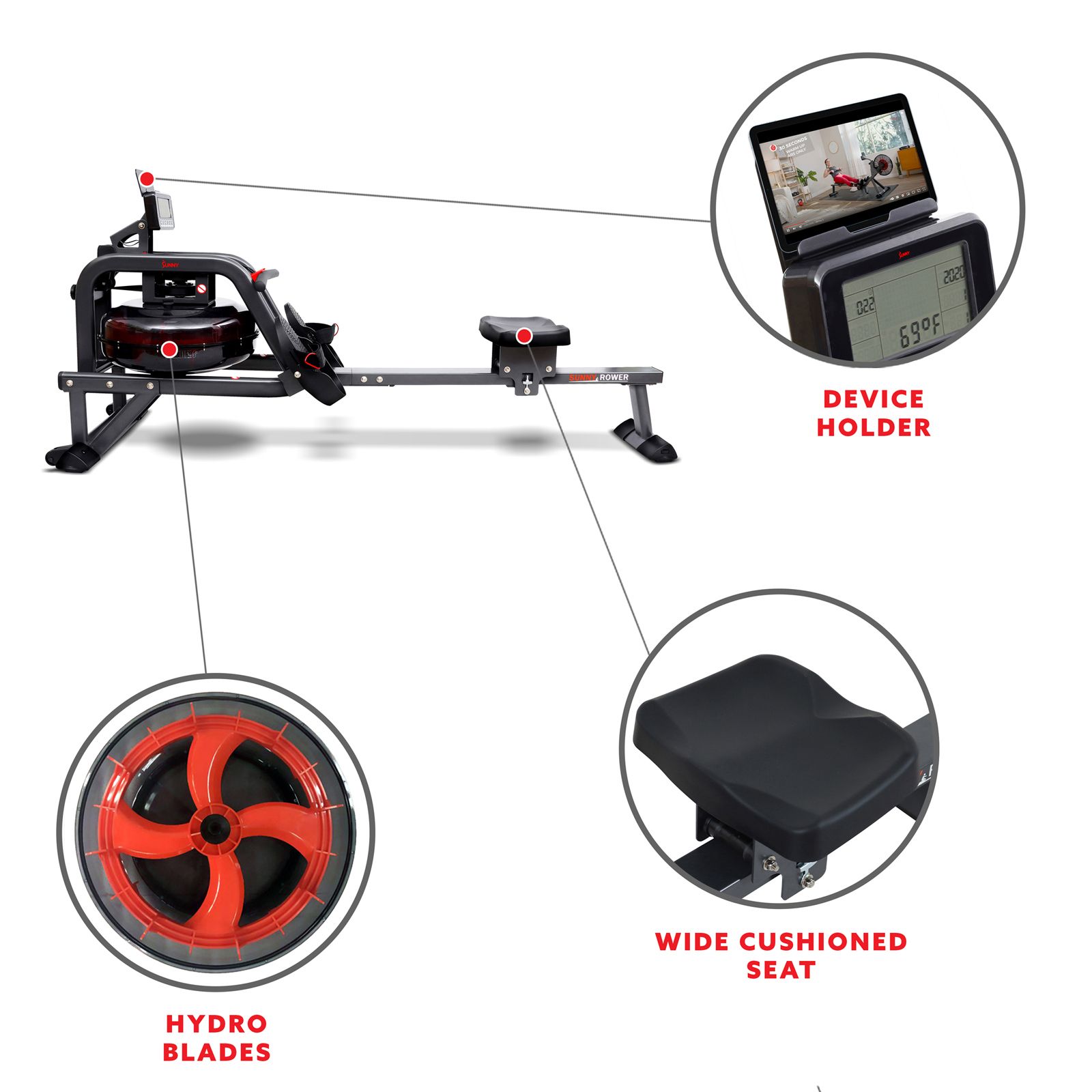 Sunny health obsidian cheap surge water rower