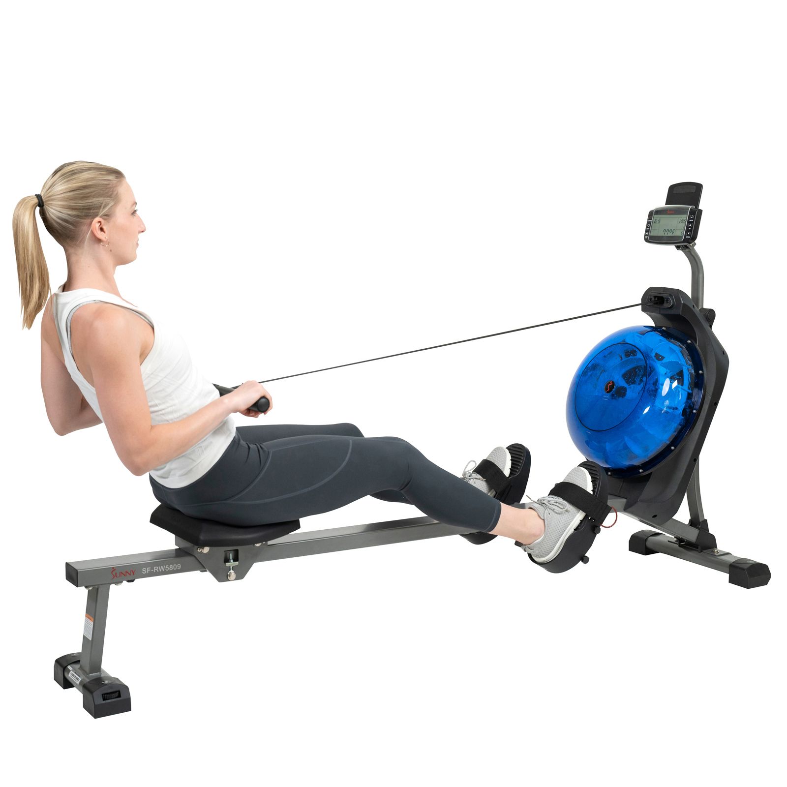 Sunny Health & Fitness SF-RW5809 Hydro+ Dual Resistance Water Rowing Machine