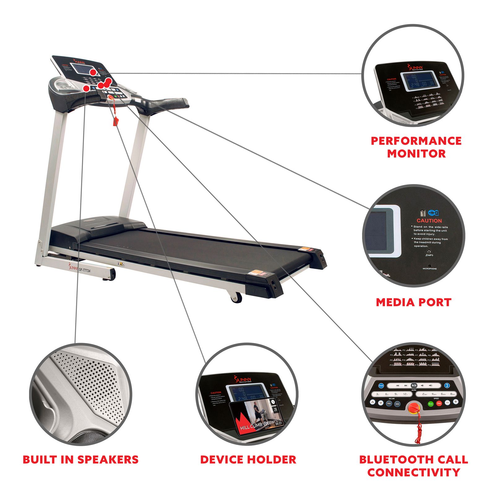  Sunny Health & Fitness Energy Flex Electric Treadmill