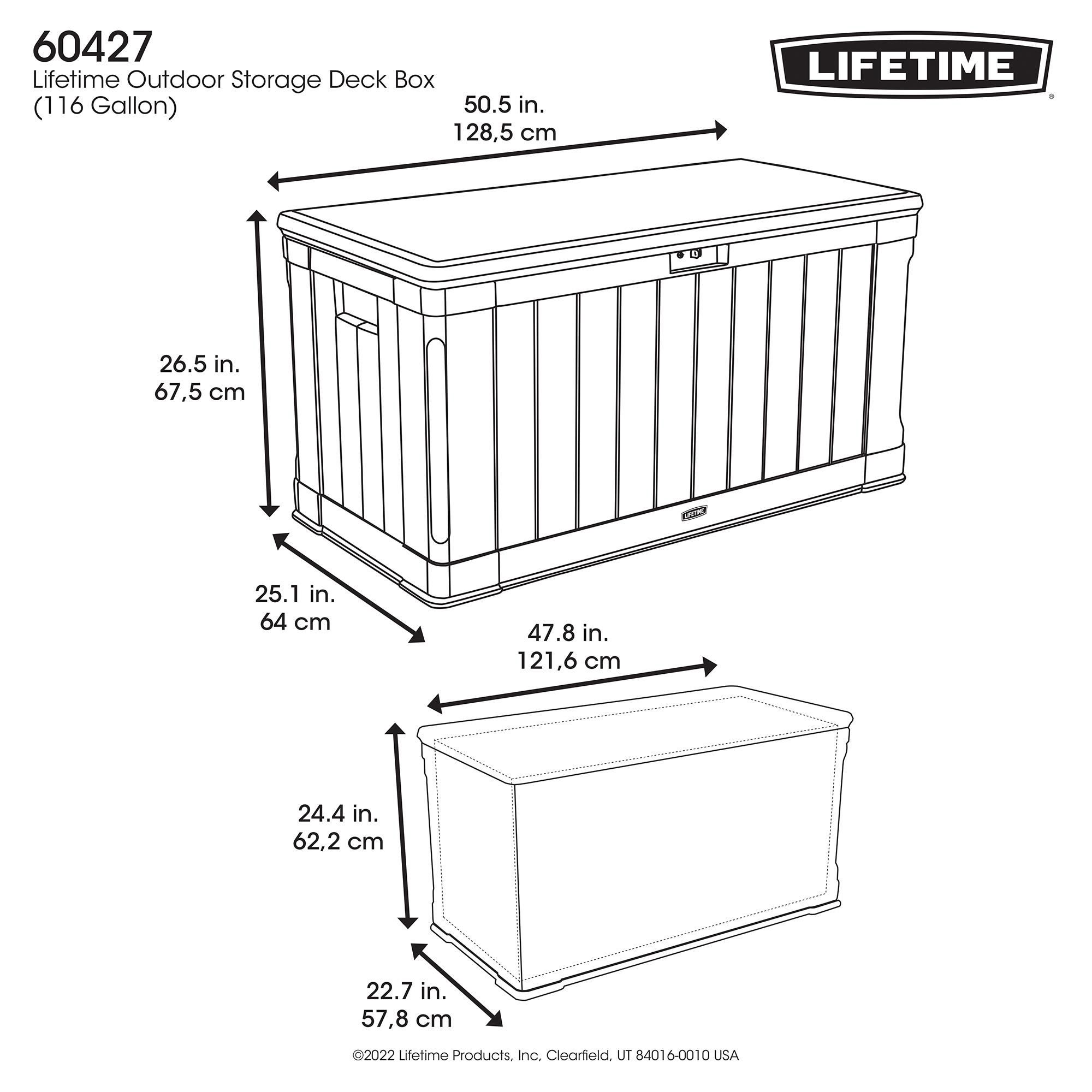 Lifetime Modern Outdoor Storage Deck Box (136 Gallon) 60367