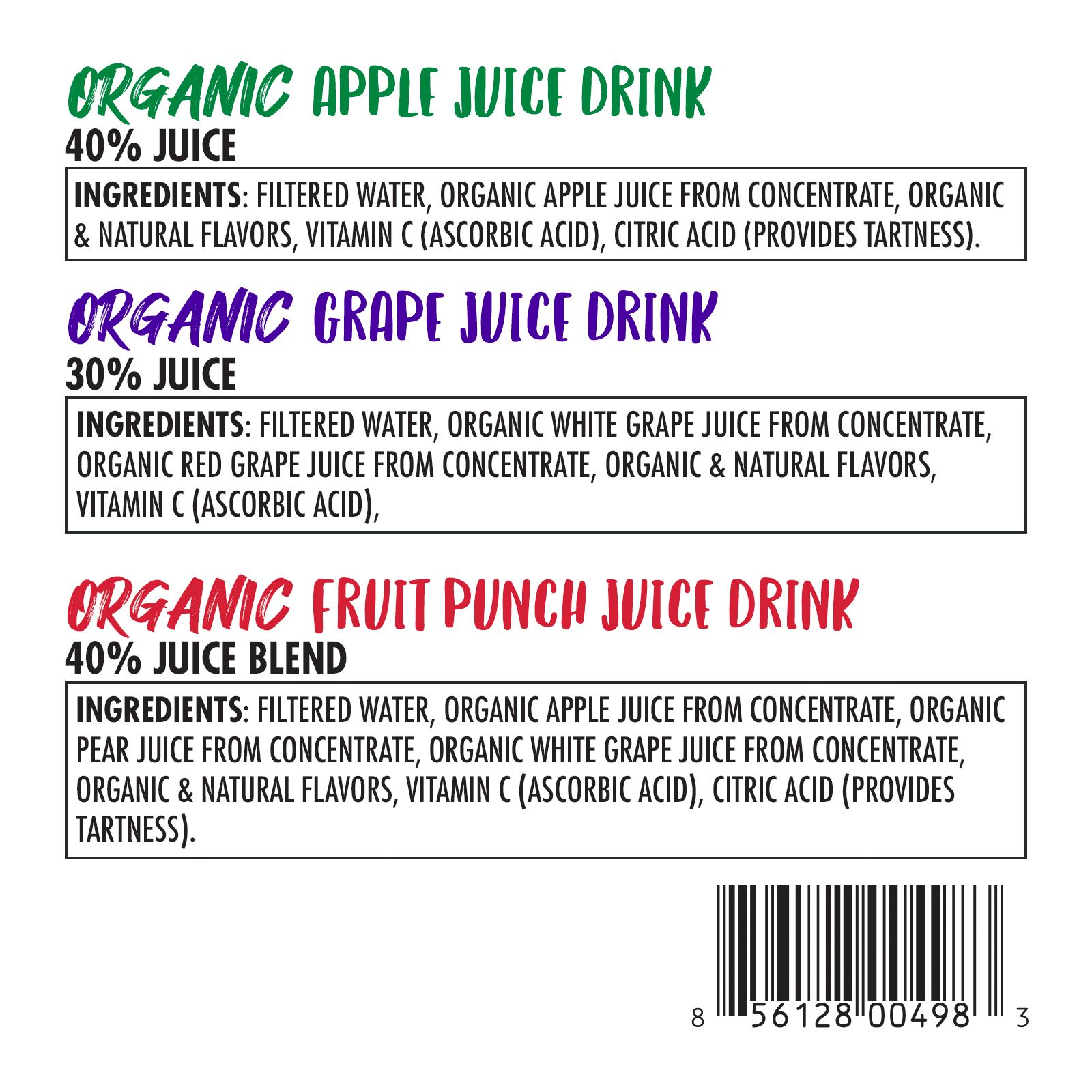 Juicy Juice Organics Apple Juice 100% Organic Apple Juice, 8 ct