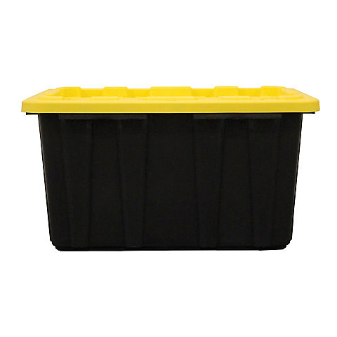 Berkley Jensen 27 Gallon Storage Tote/Strong Box - Black/Yellow