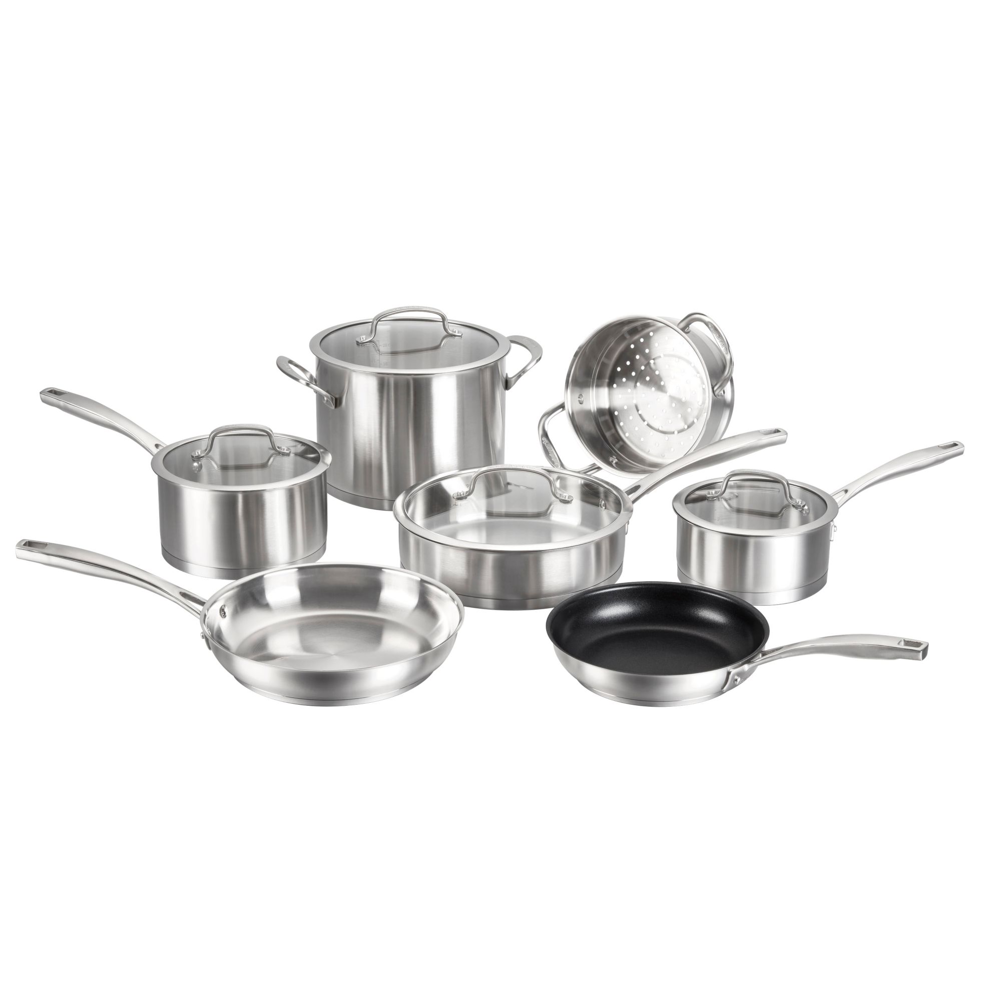 Cuisinart 11-Piece Matte White Stainless Steel Cookware Set + Reviews