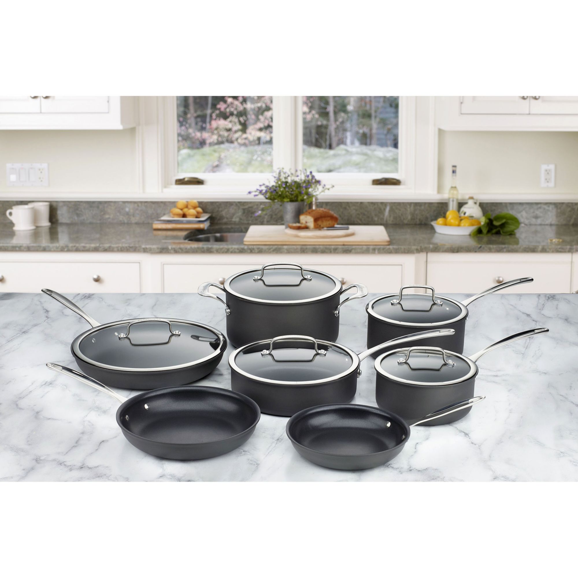 Cuisinart Contour Hard Anodized 13-Piece Cookware Set, Black