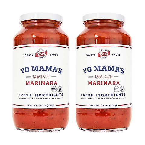 Yo Mama's Low-Sodium & Keto Spicy Marinara Pasta Sauce, 2 pk./25 oz.