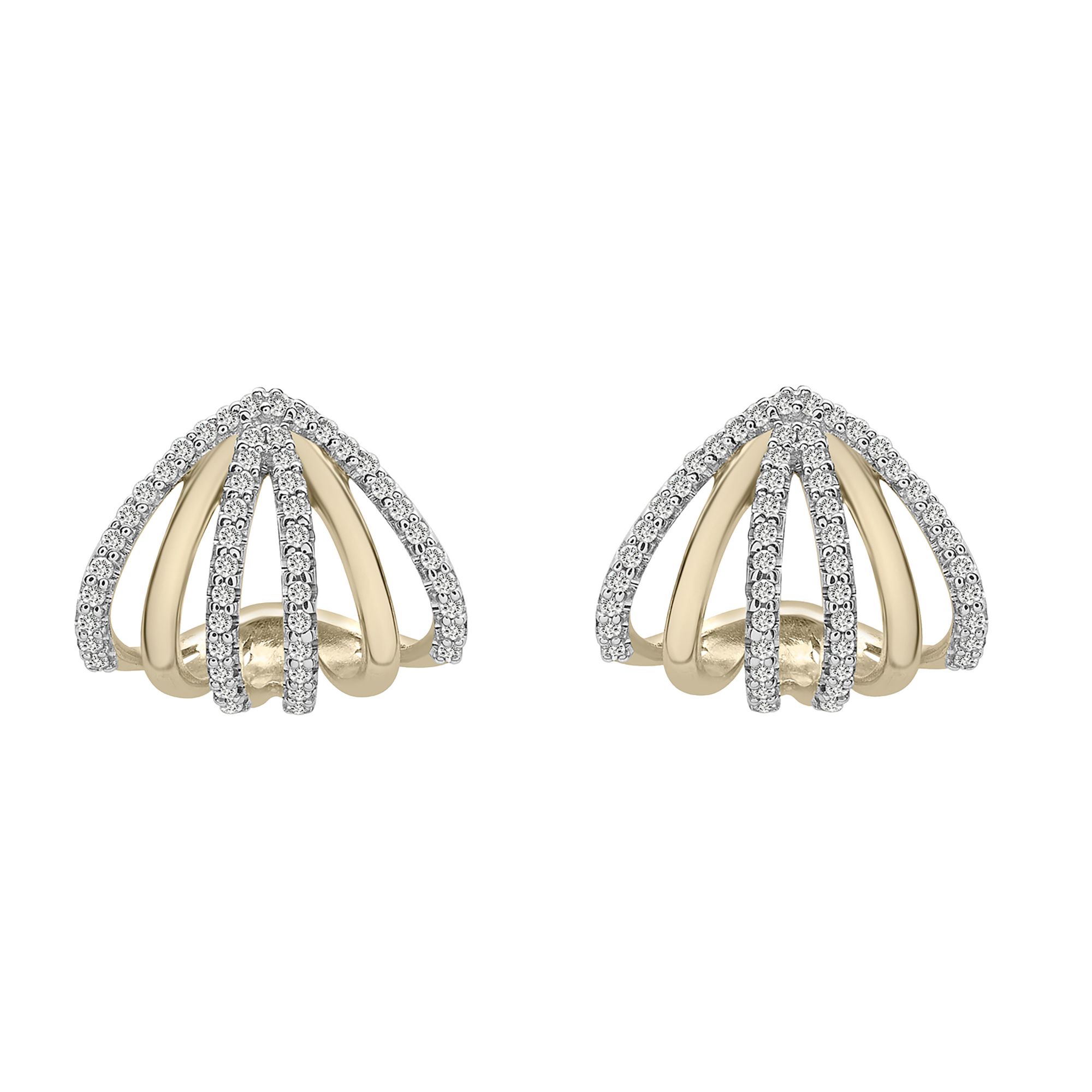 1/20 Ct. T.W. Diamond Huggie Hoop Earrings in 10K Gold