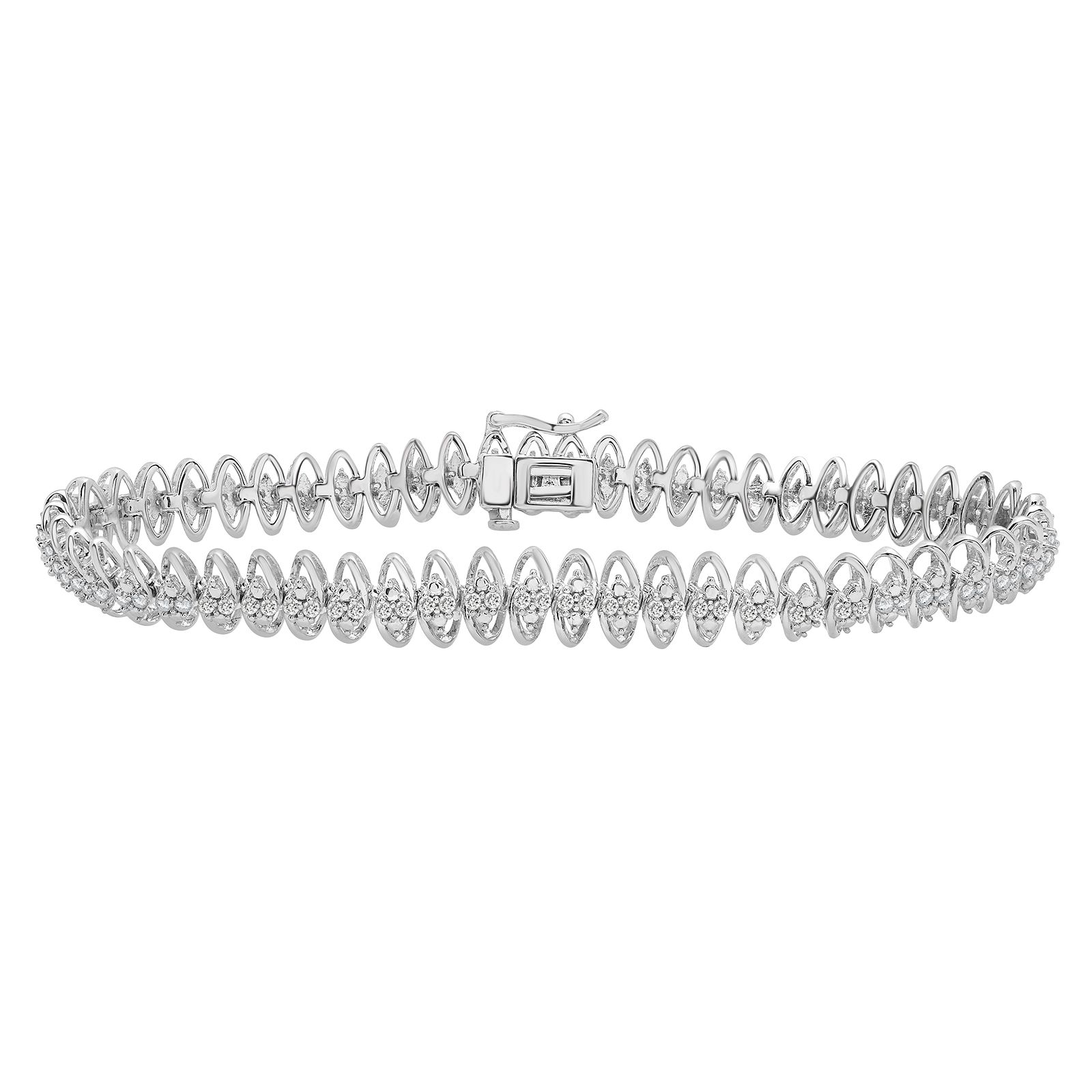 1 Carat T.W. Diamond Sterling Silver Bracelet