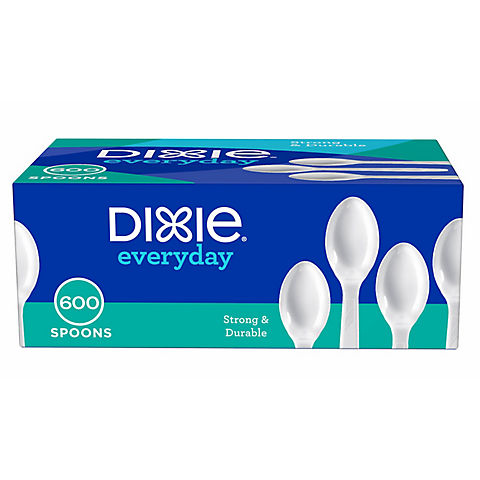 Dixie Plastic Medium-Weight Spoons, 600 per Carton - White