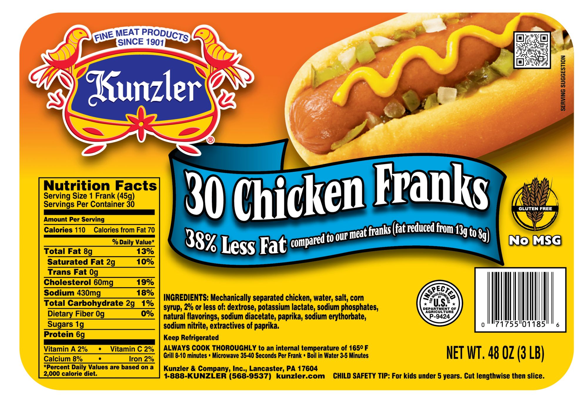 Gwaltney Hot Dogs, Turkey, 3 Pound Family Pack 48 Oz