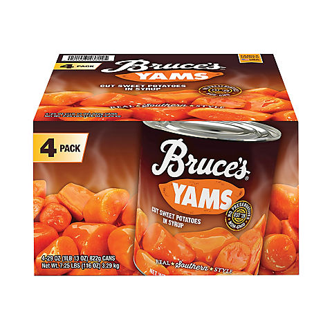 Bruce's Cut Yams Sweet Potatoes In Syrup, 4 pk./29 oz.