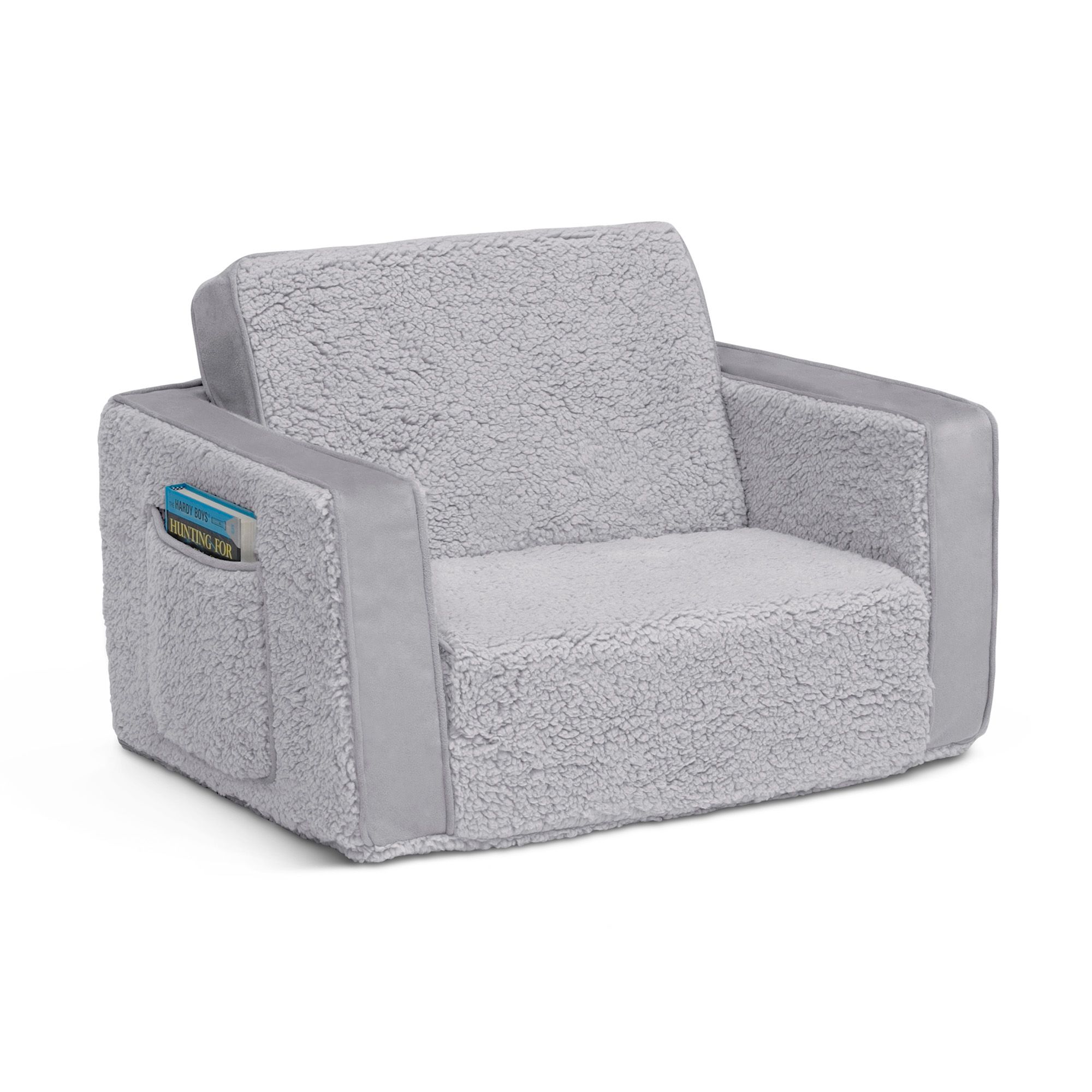 Cozee Flip-Out Sherpa 2-in-1 Convertible Sofa to Lounger