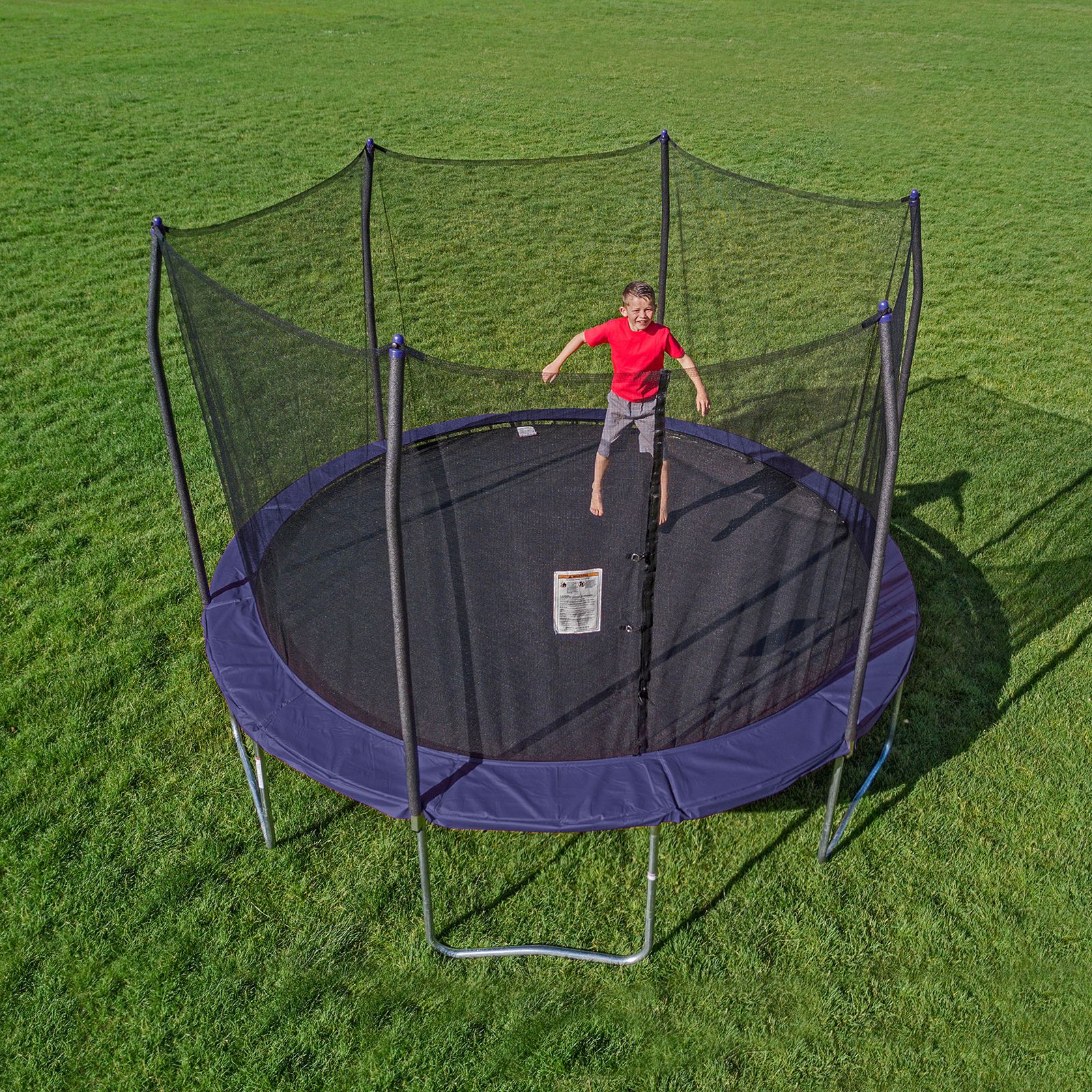 Jump zone 12ft cheap round trampoline with enclosure