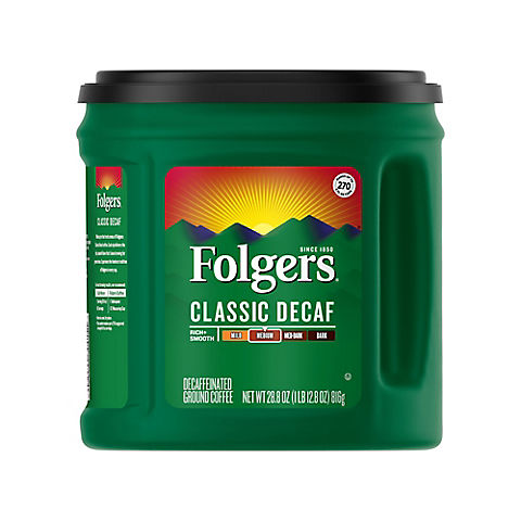 Folgers Ground Decaf Classic Medium Roast Coffee, 28.8 oz.
