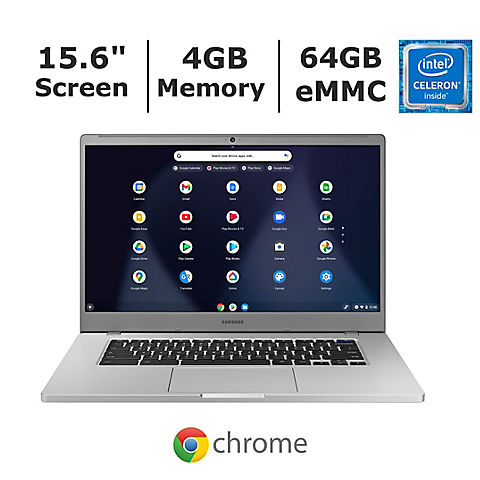 Samsung 4+ Chromebook 15.6" Laptop, Intel Celeron N4000 Processor, 4GB Memory, 64GB eMMC