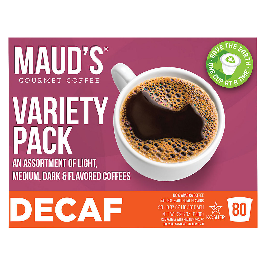 Maud's Decaf Variety Pack, Recyclable Decaf Coffee Pods, 80 ct. BJs  Wholesale Club