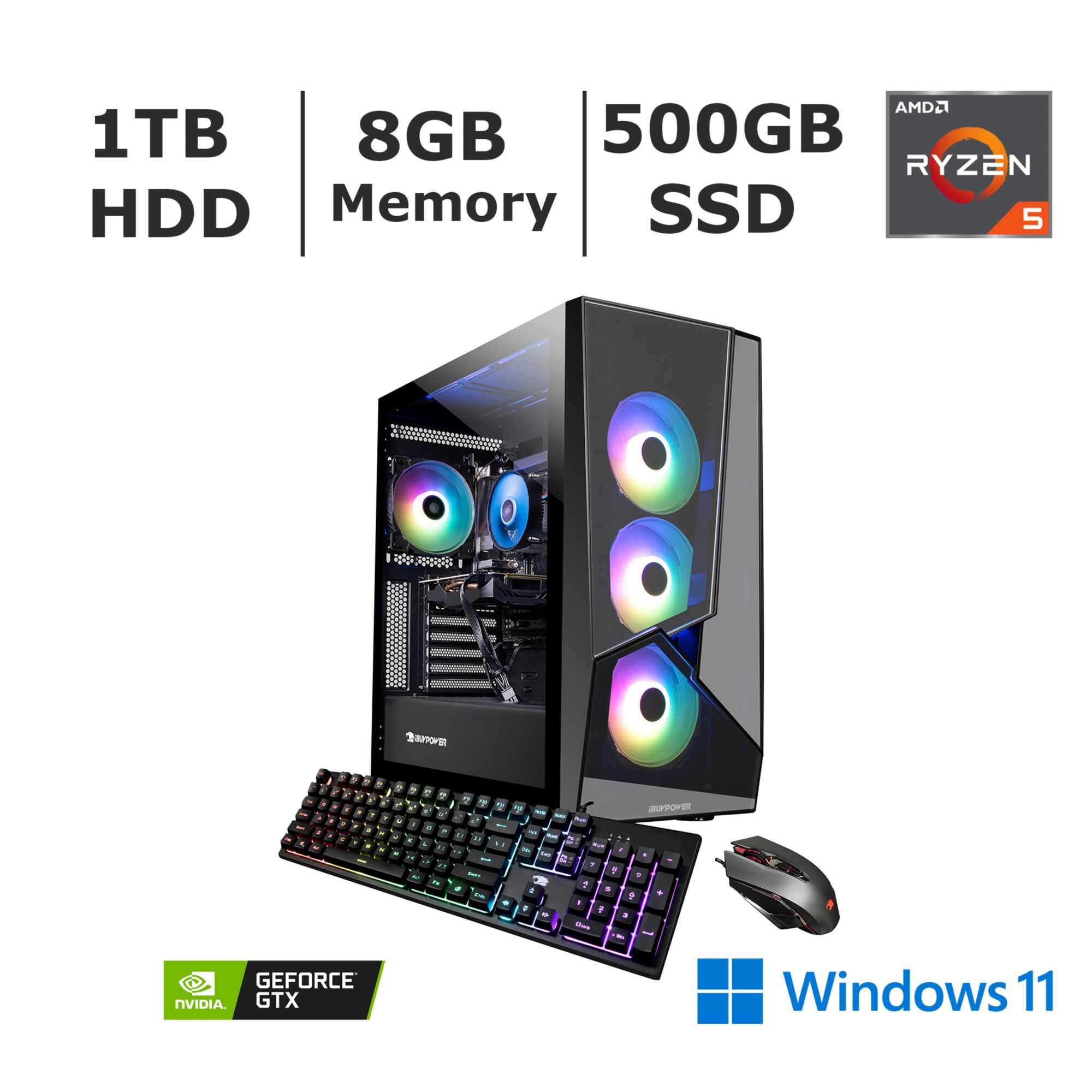 iBUYPOWER SlateMR2140 Gaming PC AMD Ryzen 5 5600 BJ s Wholesale