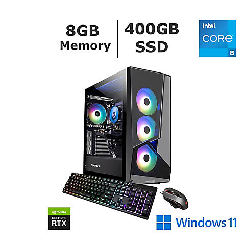 iBUYPOWER SlateMR247i Gaming PC, Intel i5 11400F, GeForce RTX 3050 8GB, 8GB RAM, 400GB SSD