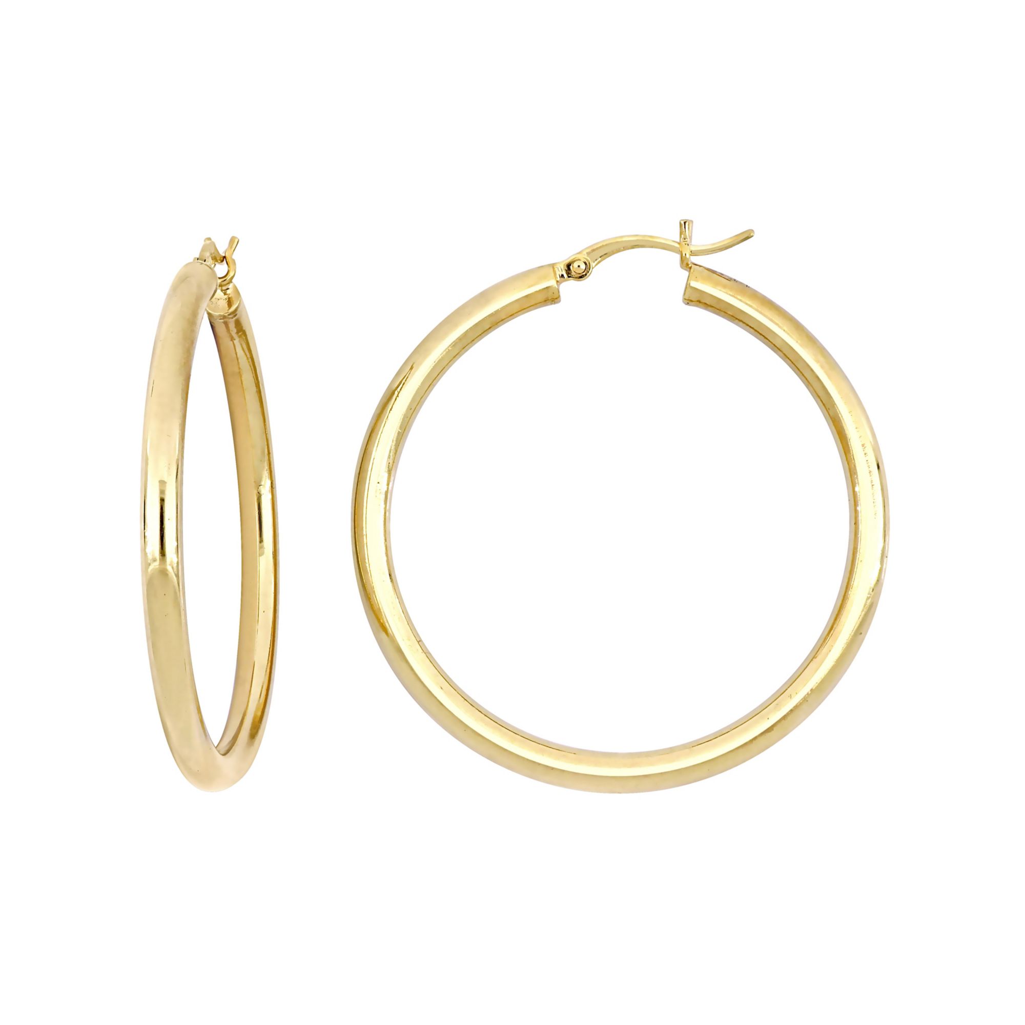 Hoop Earrings 14K Yellow Gold 40mm