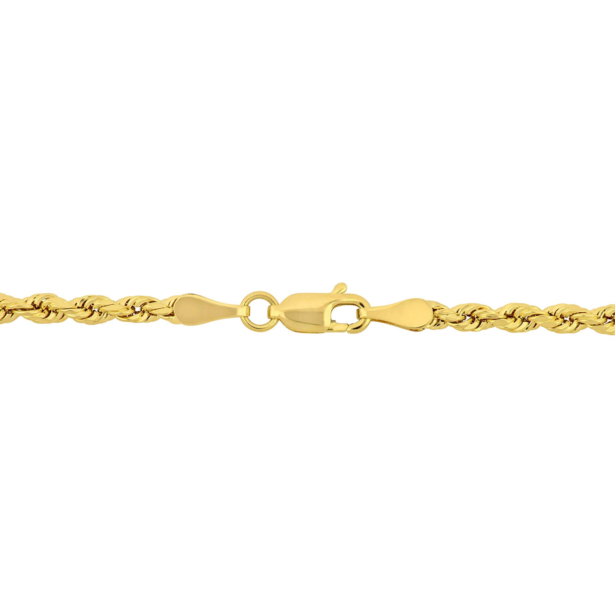 TGDJ 10K Solid Rose Gold 3mm Men's Diamond Cut Rope Chain Necklace 20 -  30 (20.0)