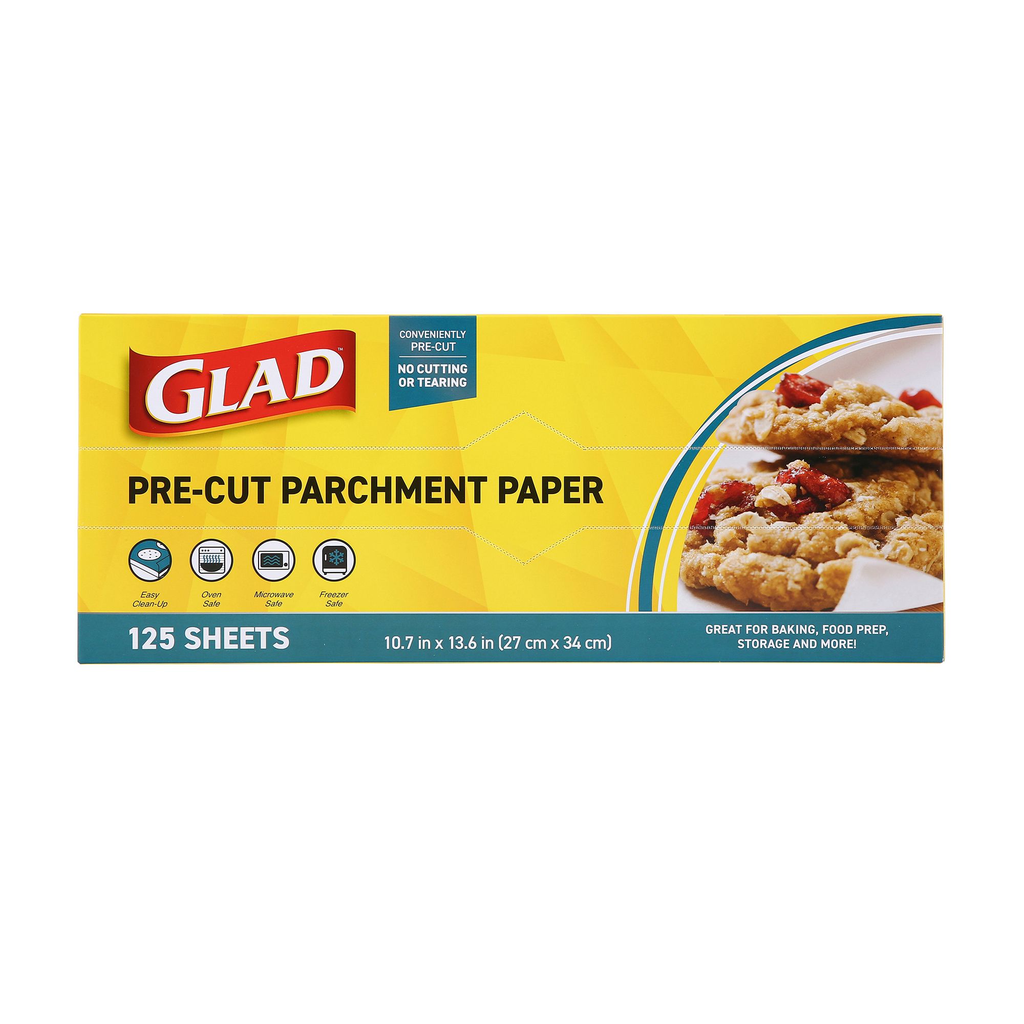 Glad Pre-Cut Parchment Paper for Baking | Pre-Cut Baking Paper, White  Parchment Paper for Baking, Food Prep, Food Storage, and Everyday Use | 25  Count