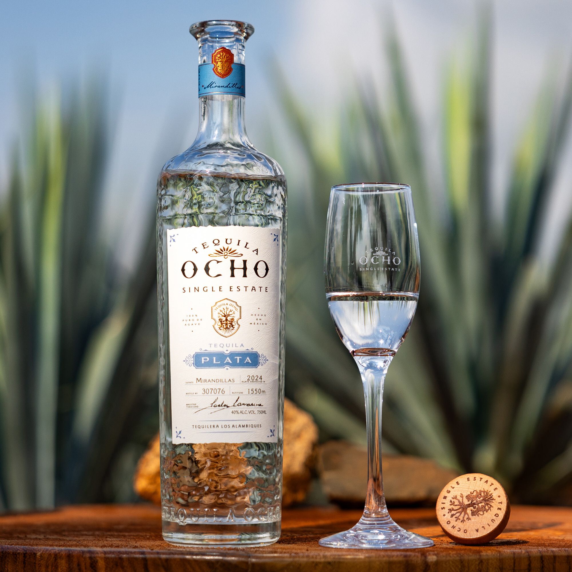 Tequila Ocho Plata Single Estate Corralillos, 40% ABV, 750mL