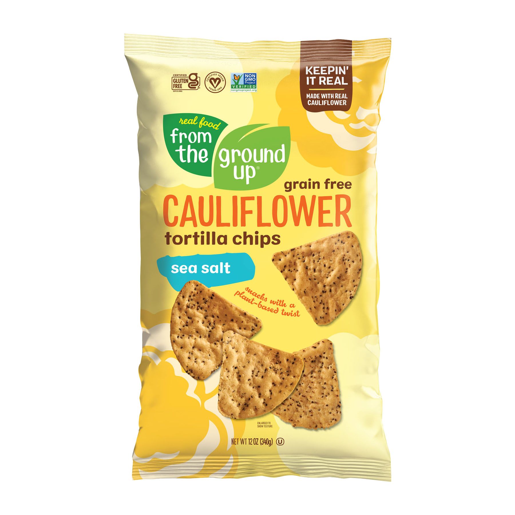 Real Food From The Ground Up Cauliflower Tortilla Chips, 12 oz