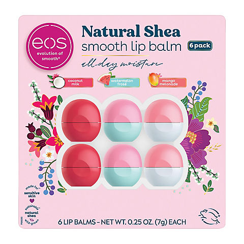 eos Natural Shea Smooth Lip Balm Variety Pack, 6 ct.