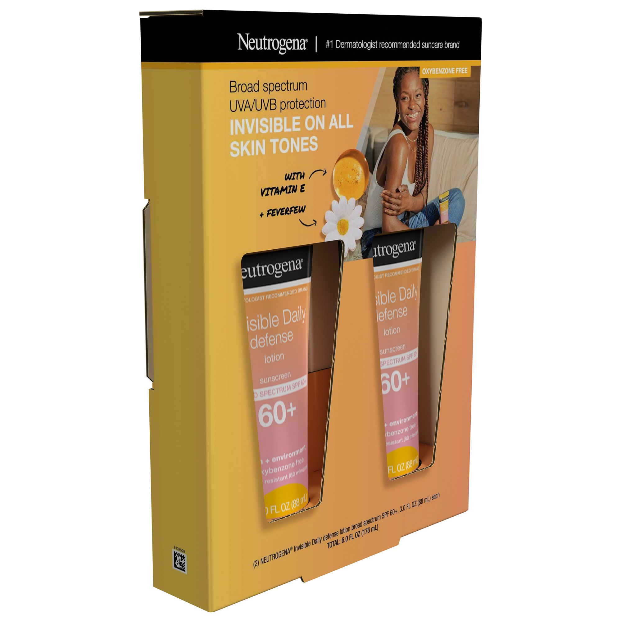 Neutrogena Invisible Daily Defense SPF 60+ Sunscreen, 2 pk./3 fl