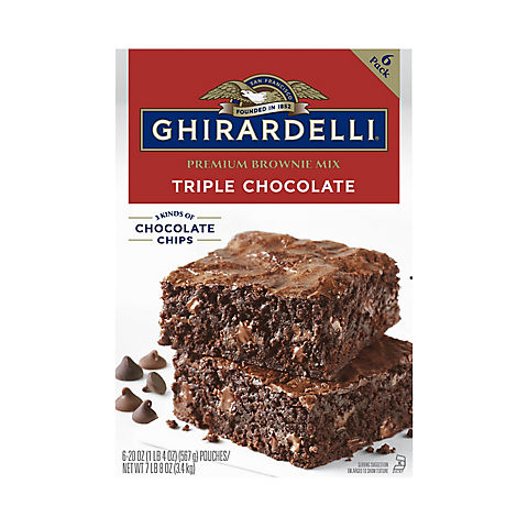 Ghirardelli Triple Chocolate Brownie Mix, 6 pk.