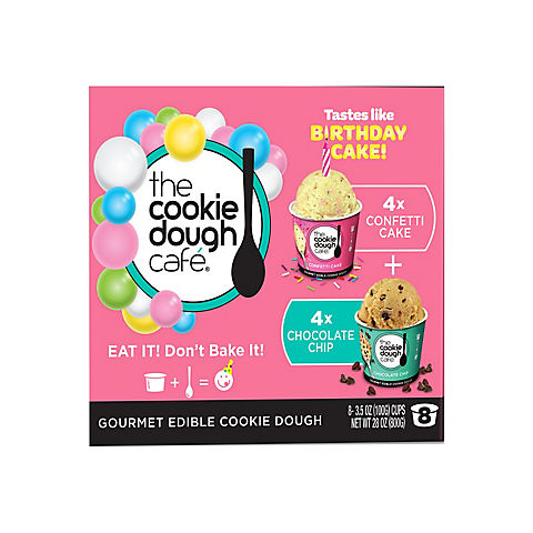 The Cookie Dough Cafe Chocolate Chip and Confetti Cake Edible Cookie Dough, 8 pk.