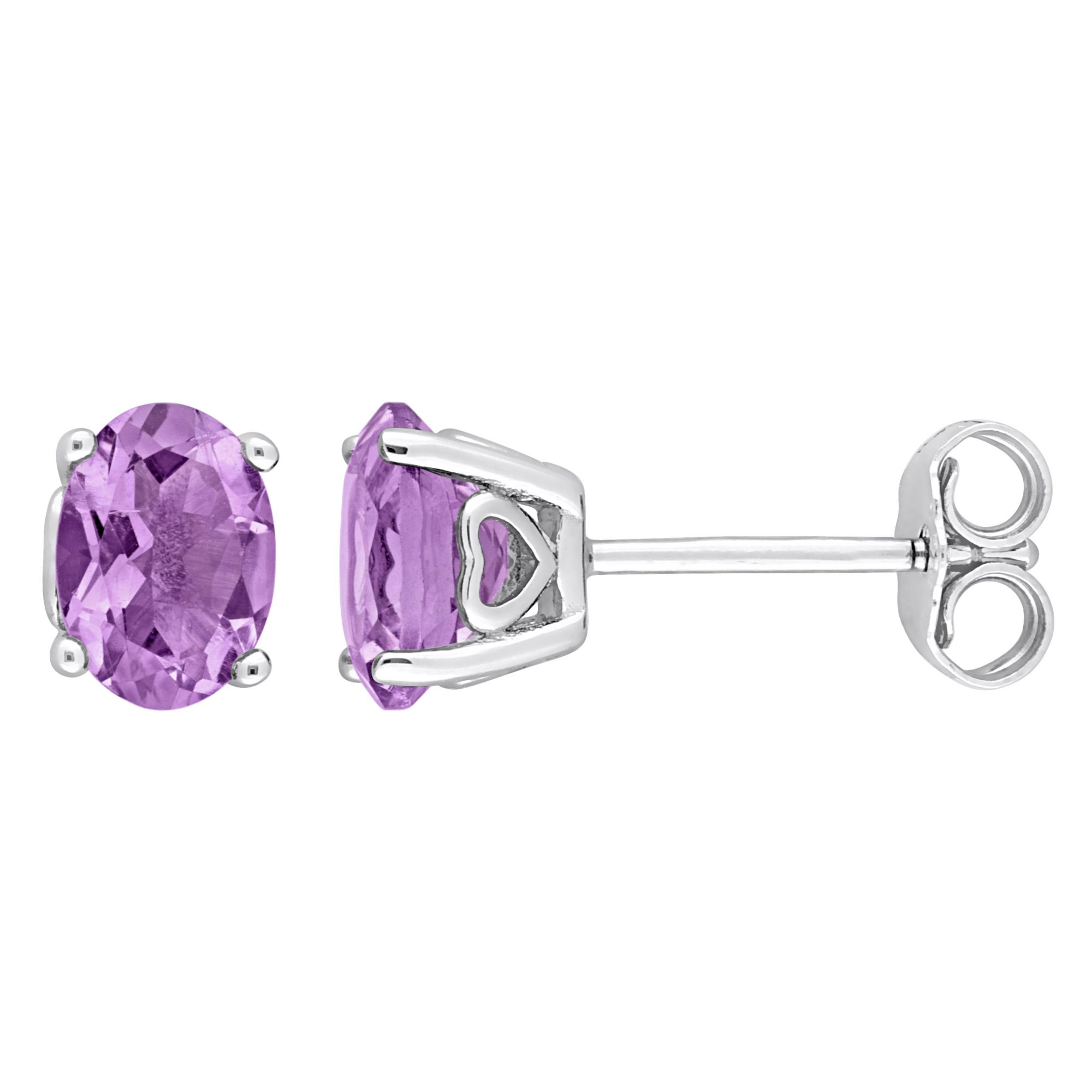 Oval deals amethyst earrings