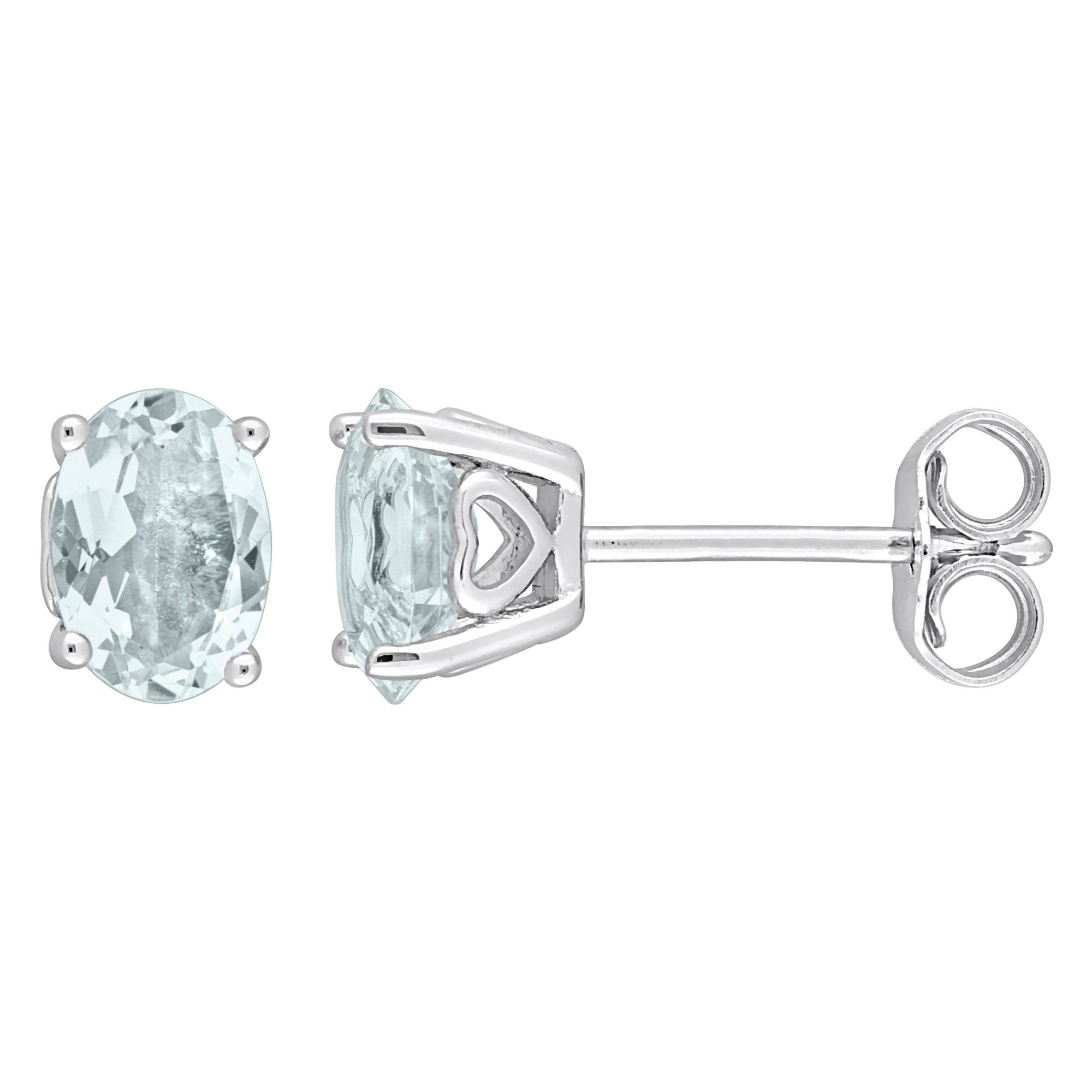 Aquamarine stud earrings store sterling silver