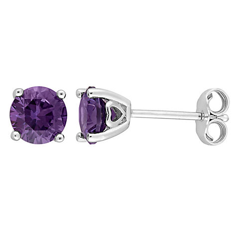 2 ct. t.g.w. Simulated Alexandrite Stud Earrings in Sterling Silver